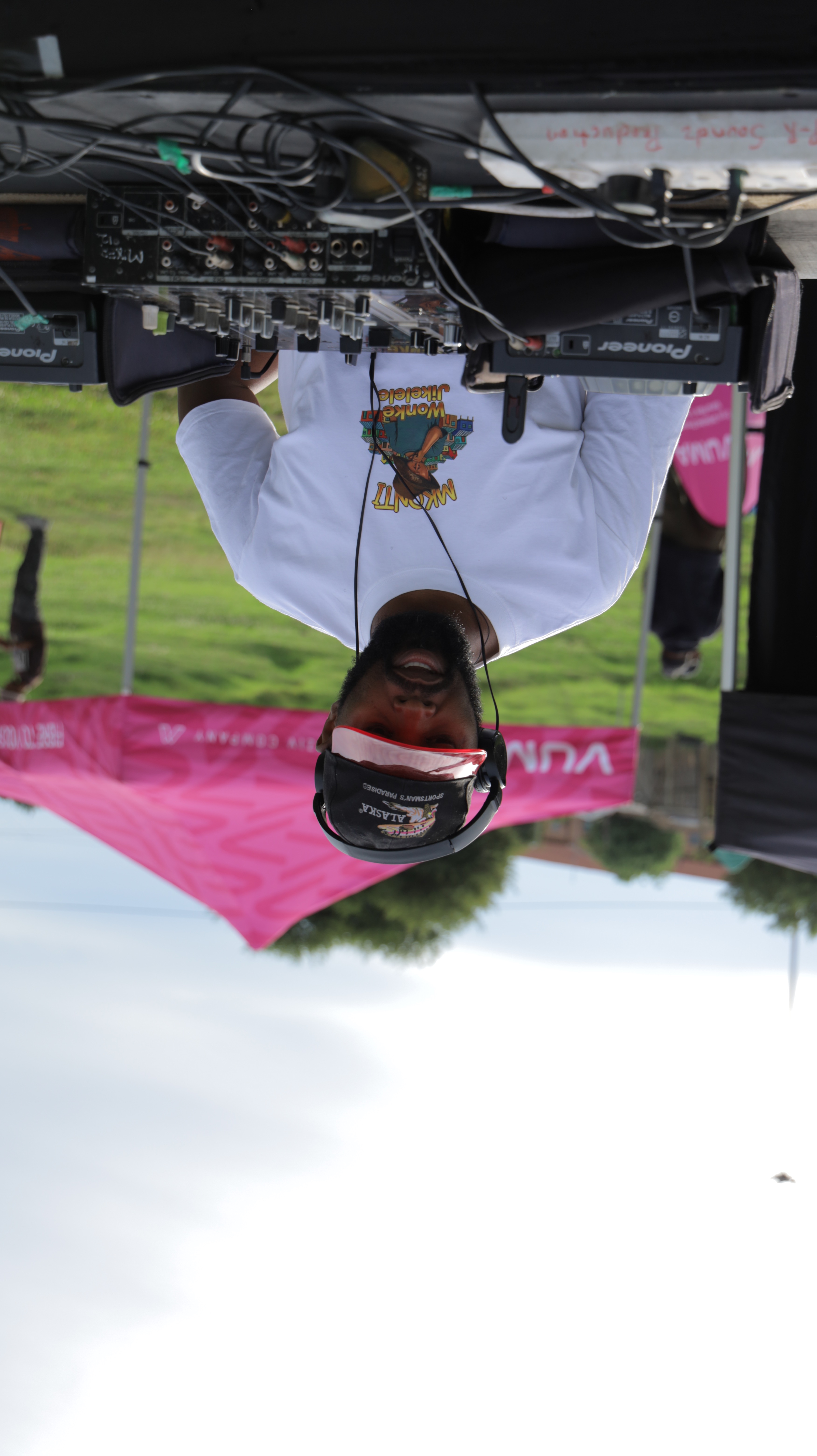 DJ at outdoor movie night event