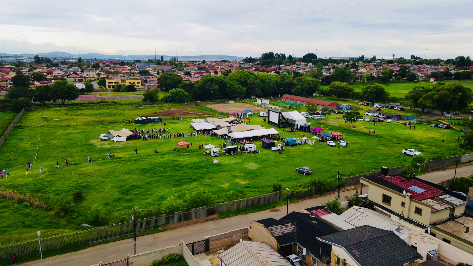 Aerial drone view of OMN event
