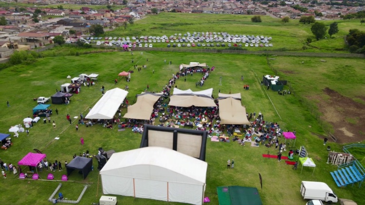Drone aerial of event