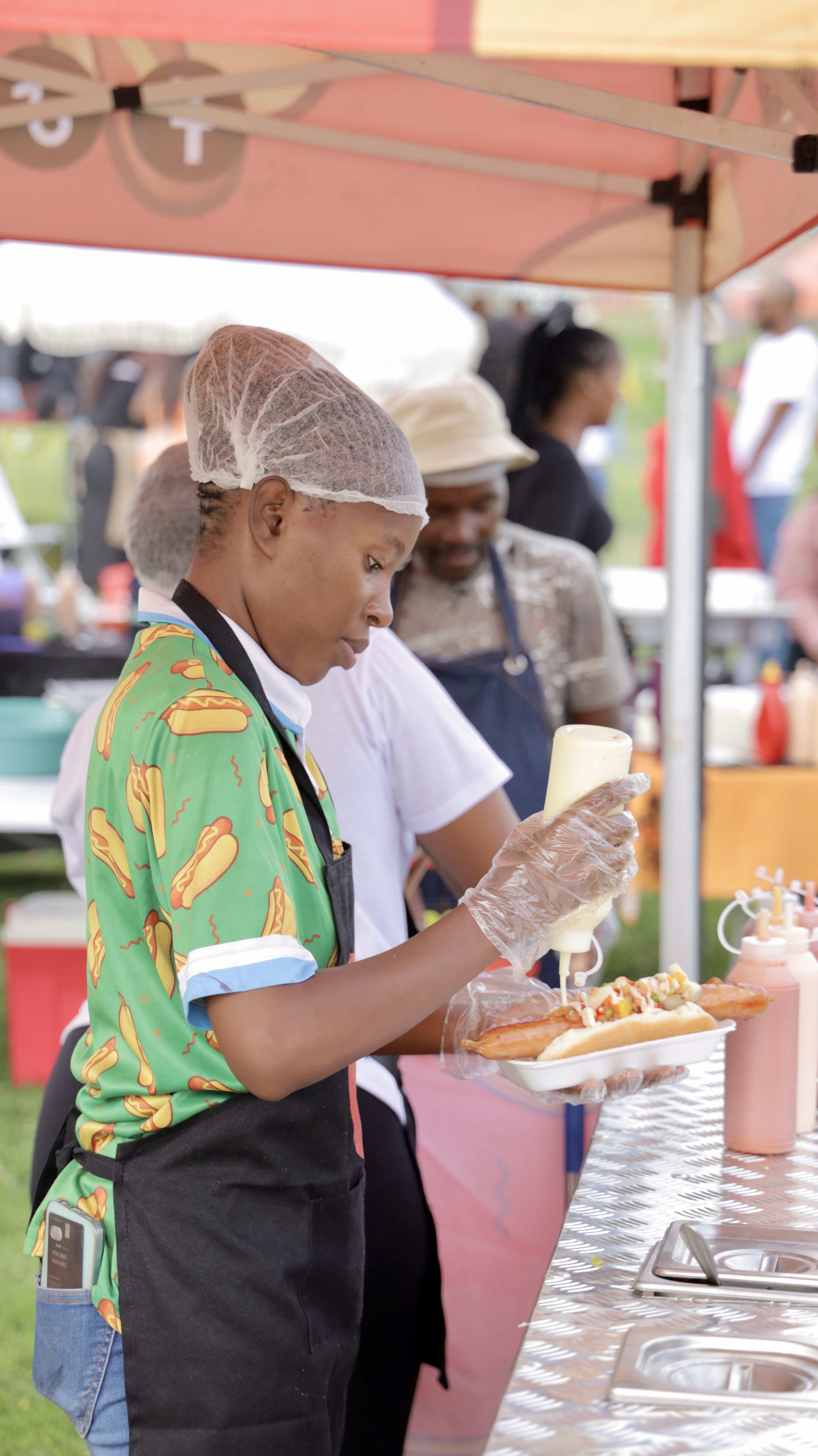 Food vendor at outdoor movie night
